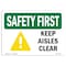 Signmission OSHA Sign, Keep Aisles Clear, 14in X 10in Aluminum, 10" W, 14" L, Landscape, OS-SF-A-1014-L-10818 OS-SF-A-1014-L-10818 - alternate 1
